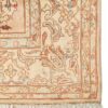 Tapis en laine persan tissé à la main avec motif médaillon couleur crème - Heriz
