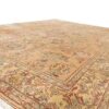 Tapis en laine persan tissé à la main avec motif médaillon couleur crème - Heriz