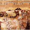 Tapis en soie iranienne tissé à la main avec motif médaillon couleur crème - Qom