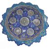 Service à thé perse en cuivre fait main – Émaillé Minakari en bleu