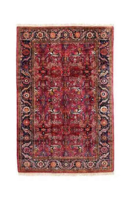 Tapis en laine persan tissé à la main rouge – Heriz