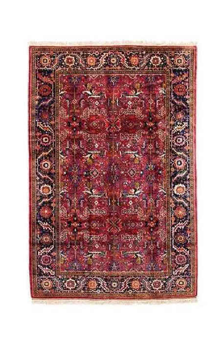 Tapis en laine persan tissé à la main rouge - Heriz