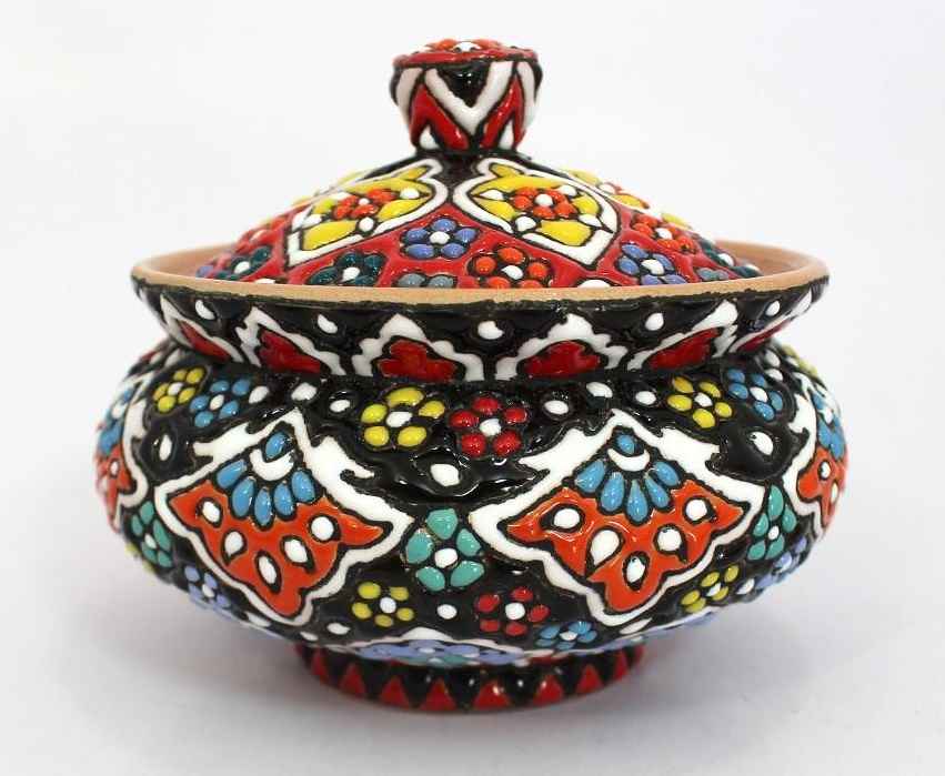 Service à Thé et Café en Poterie Persane Fait Main – Minakari Émaillé