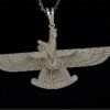 Pendentif en Argent Minimaliste Symbole Zoroastrien Farvahar