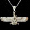 Pendentif en Argent Minimaliste Symbole Zoroastrien Faravahar