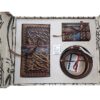 Coffret Cadeau Artisanal Persan Précieux – Portefeuille, Porte-clés et Porte-cartes pour Homme