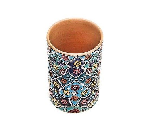 Porte-stylo en céramique persane fait main pour bureau – Émaillé Minakari, Hirad