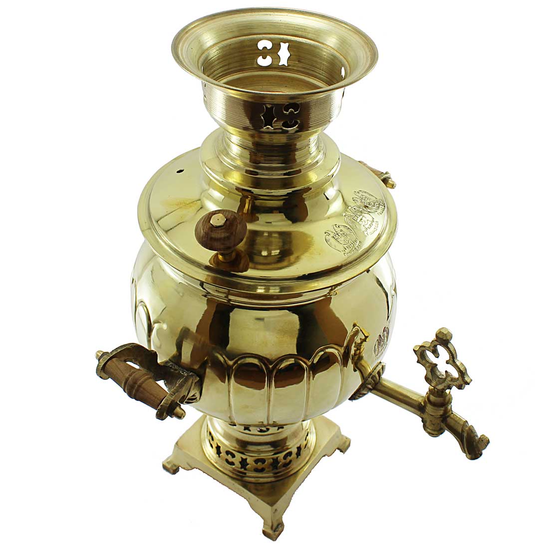 Samovar en laiton persan, théière décorative à charbon 3 litres