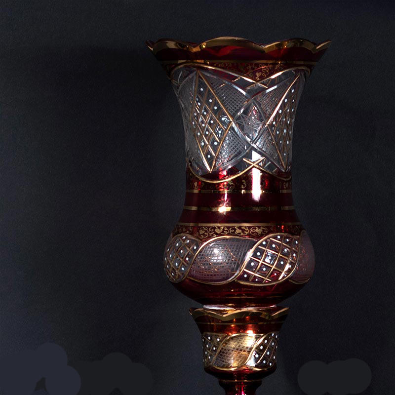 Lampe de cristal persane émaillée – forme traditionnelle Laleh