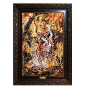 Tapis mural persan de Tabriz représentant la miniature M34
