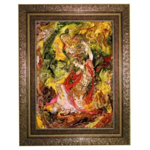 Tapis mural persan de Tabriz représentant la miniature 39KC