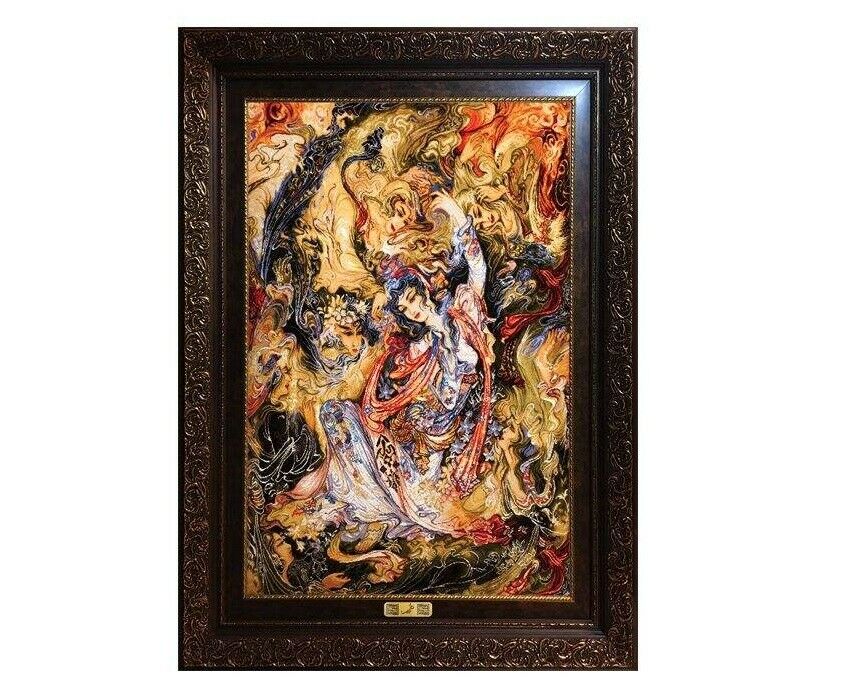 Tapis mural persan de Tabriz représentant la miniature M34