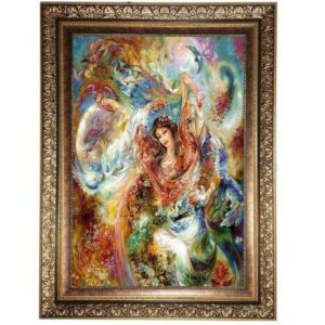 Tapis mural persan de Tabriz représentant la miniature 1438KC