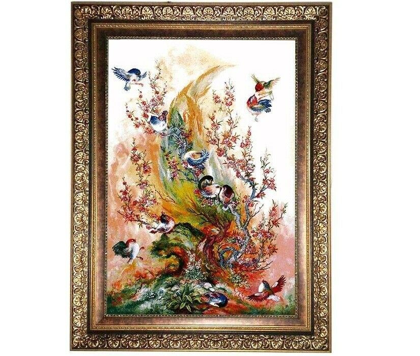 Tapis mural persan de Tabriz représentant la miniature 1446KC