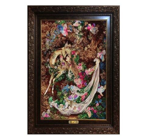 Tapis mural persan de Tabriz représentant la miniature M23