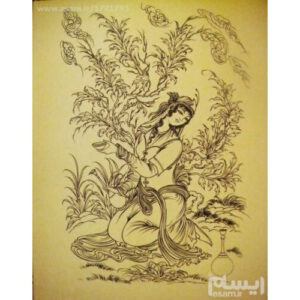 Peinture d’art miniature persan originale : Gouache et aquarelle – Fille