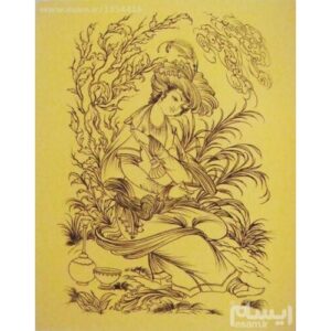 Peinture d’art miniature persan originale : Gouache et aquarelle – Amoureux