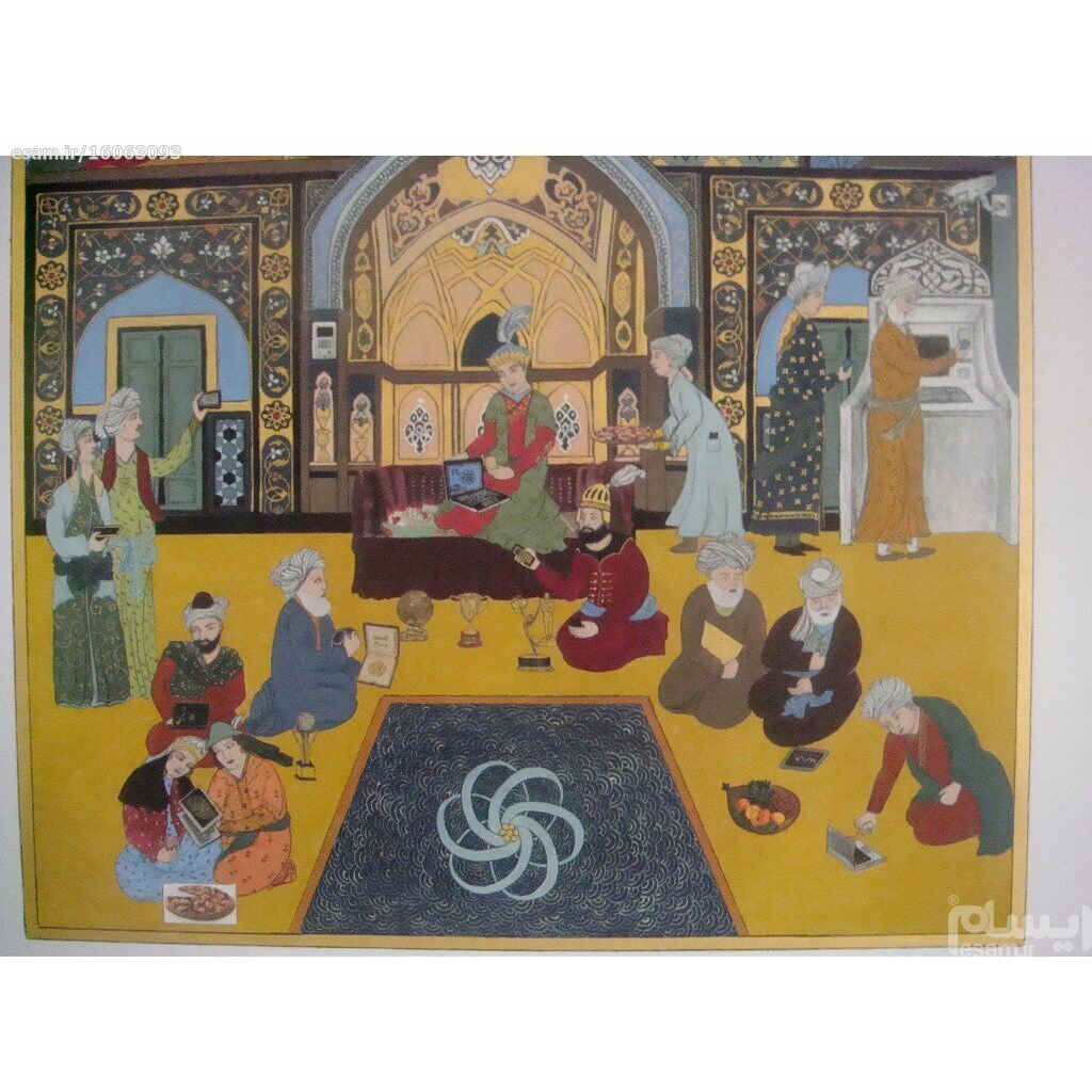 Peinture d'art persan originale : Gouache et aquarelle – Nouveau cours de style mongol