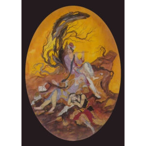 Peinture d’art miniature persan originale : Aquarelle et gouache – Instrument Ney