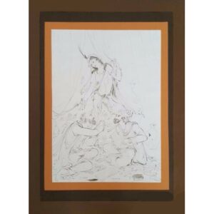 Peinture d’art miniature persan originale : Aquarelle – Rumi et Shams