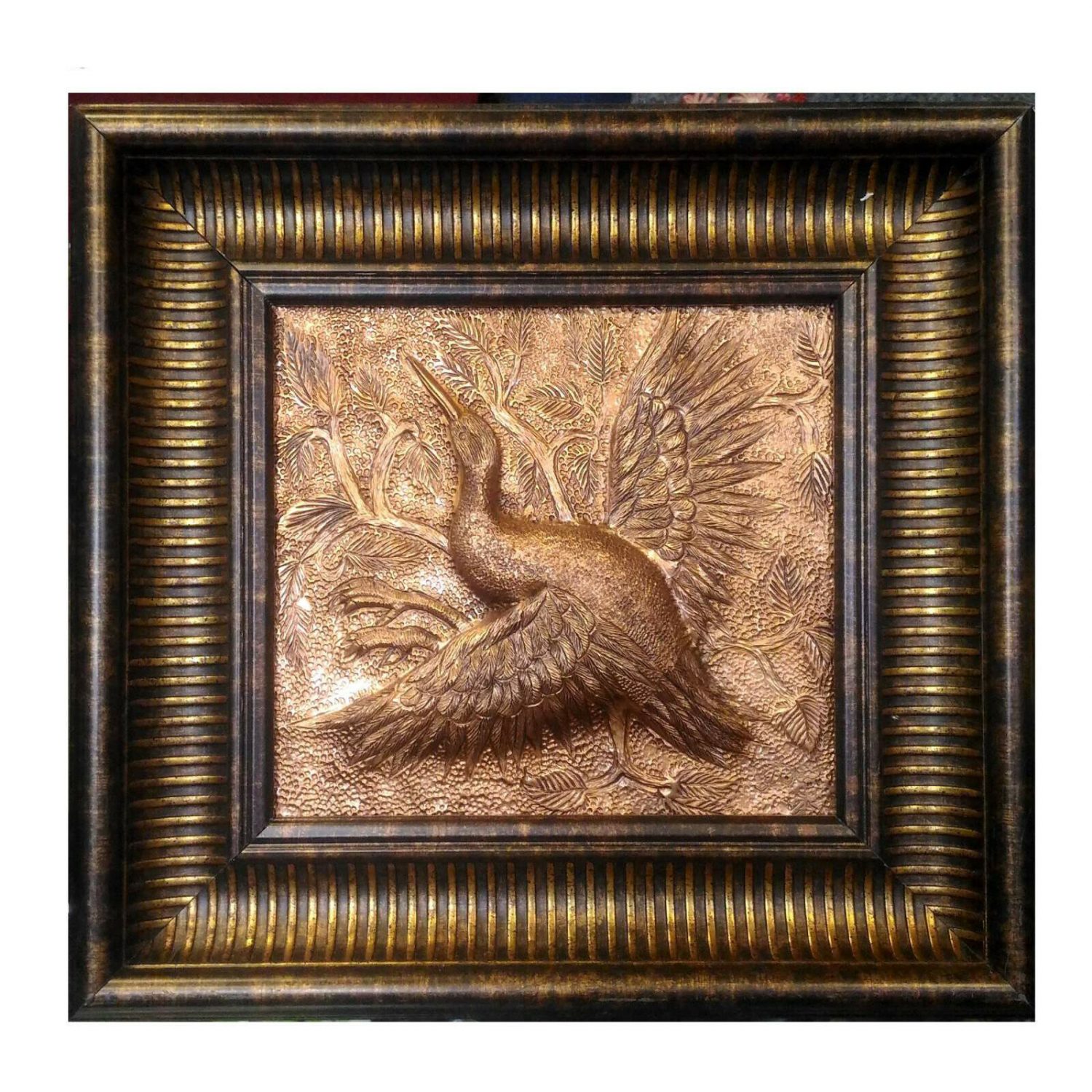 Art encadré en laiton gravé – Oiseau artistique