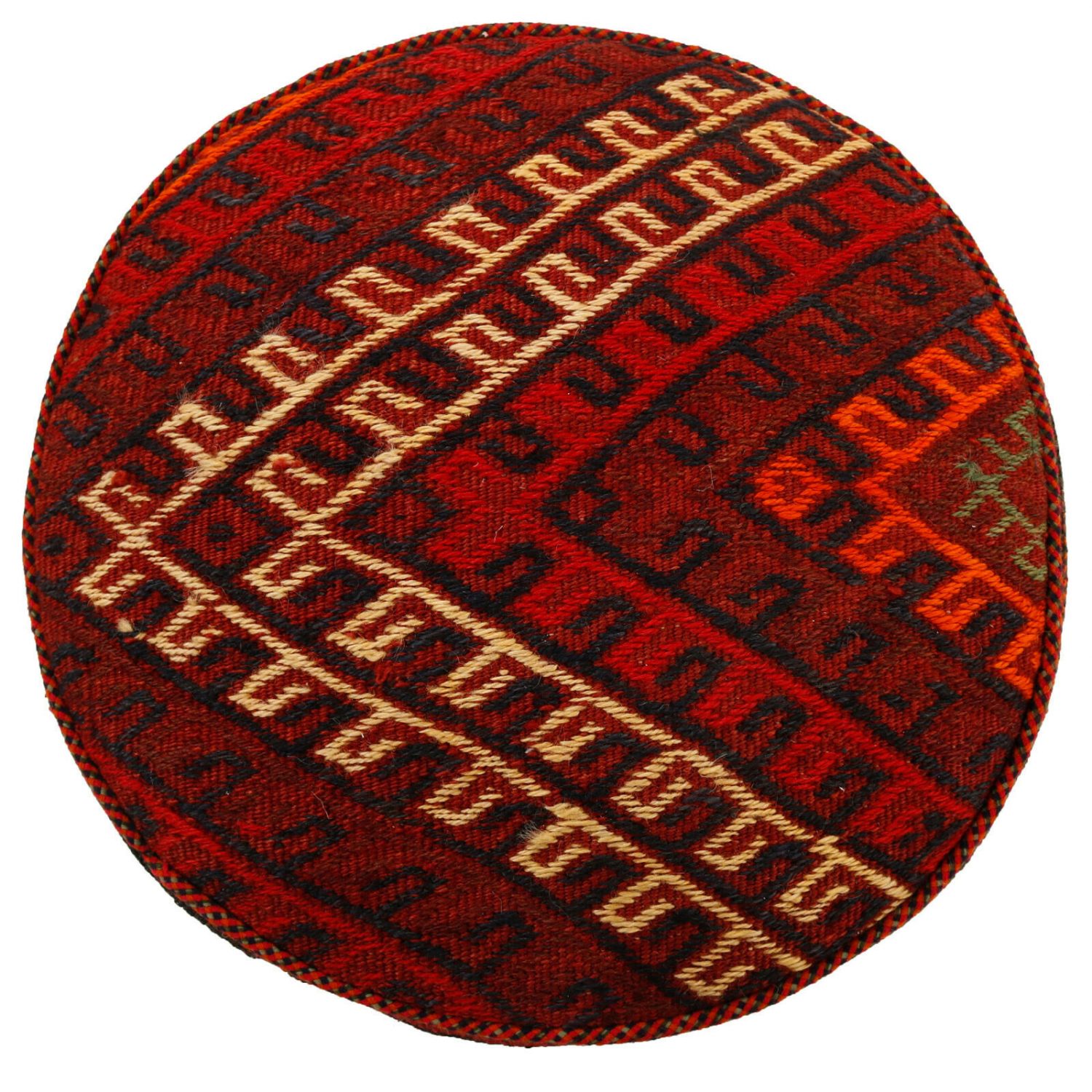 Pouf kilim ottoman authentique d’origine Iran, fait main H105