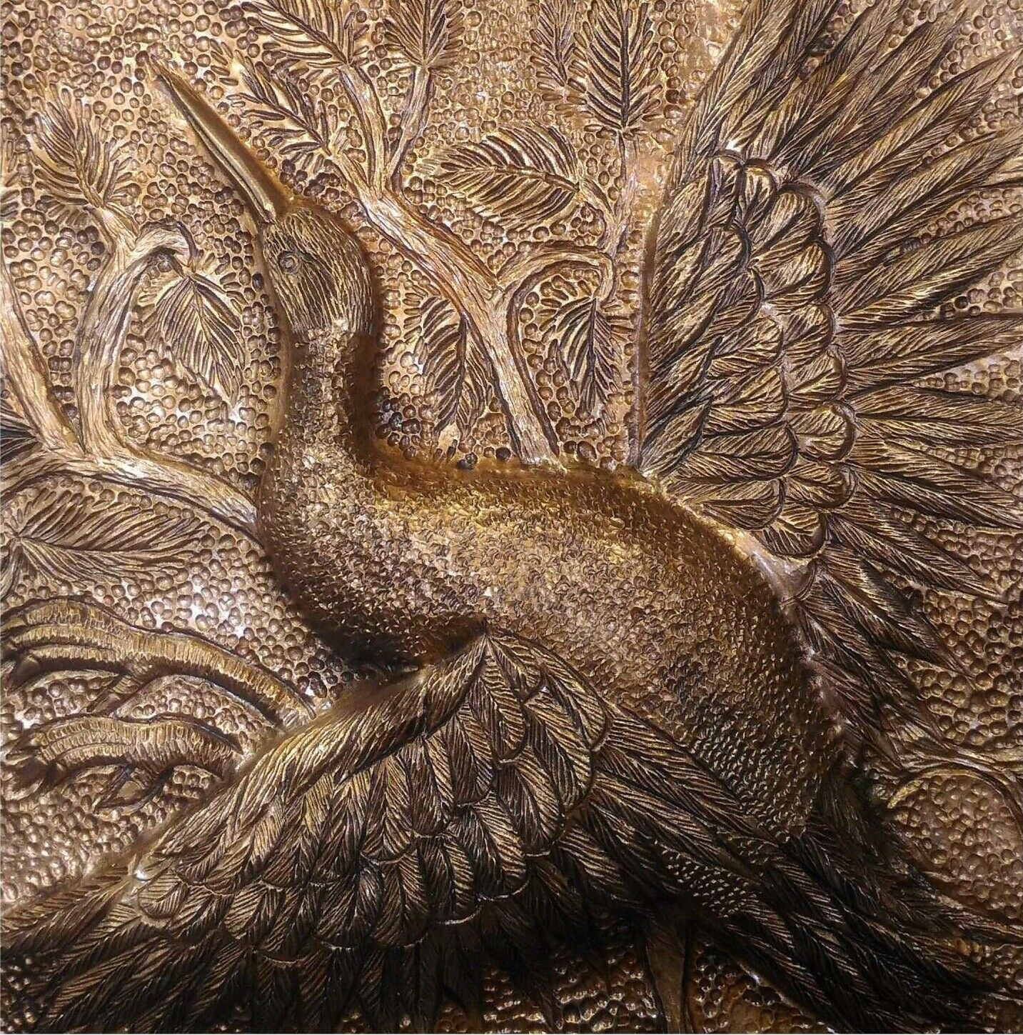 Art encadré en laiton gravé – Oiseau artistique