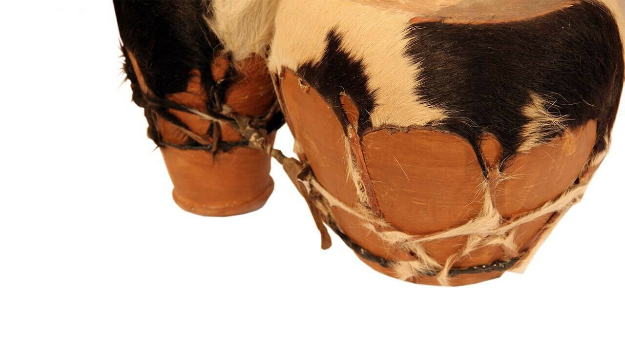 Tambour Double Naqareh Persan avec Corps en Argile et Peau de Veau