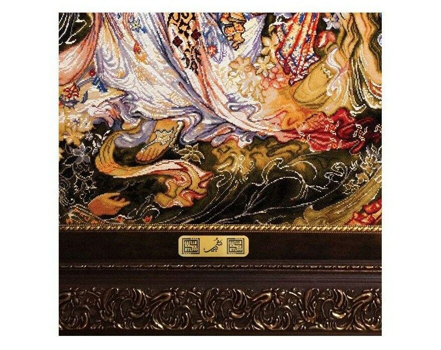 Tapis mural persan de Tabriz représentant la miniature M34