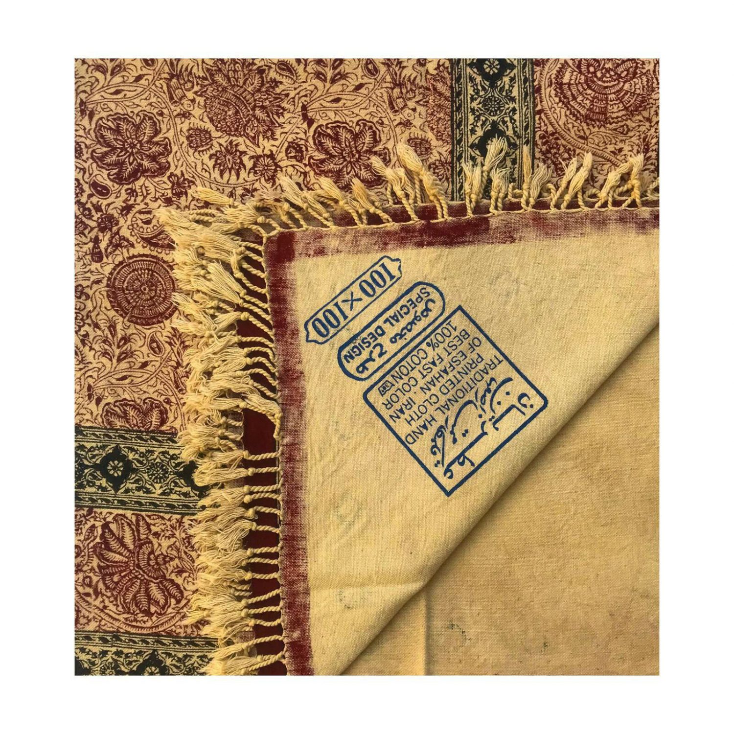 Nappe Iranienne : Impression Traditionnelle Kalamkari d’Isfahan Ronas