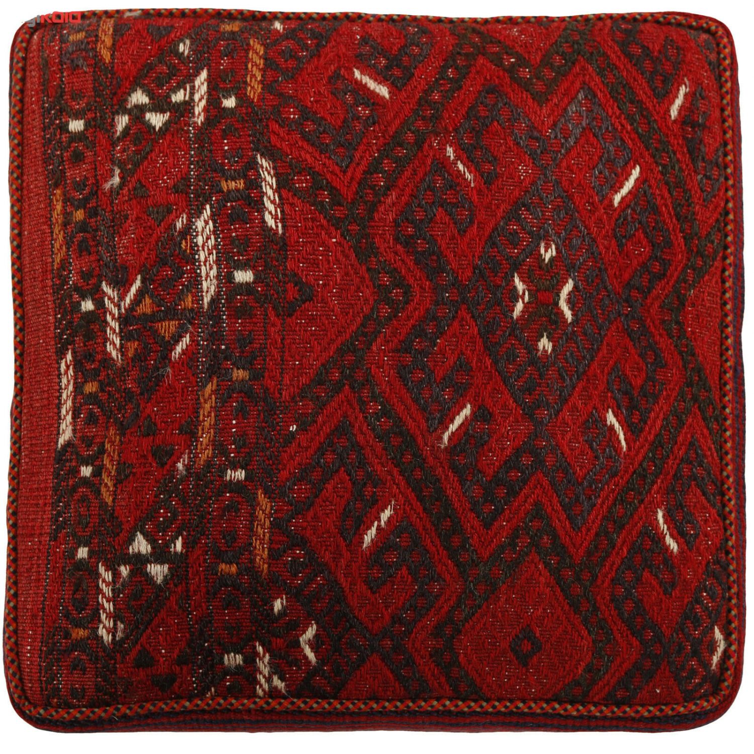 Pouf kilim ottoman authentique d’origine Iran, fait main H100