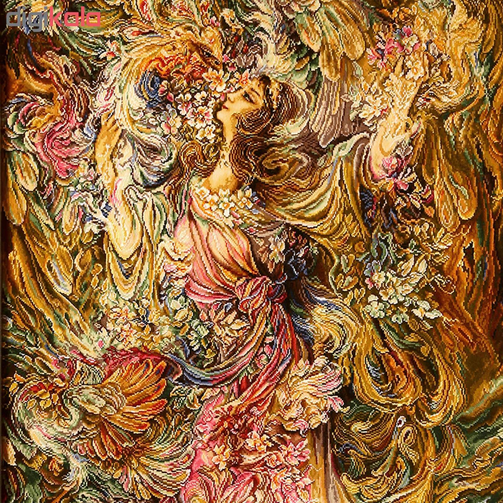 Tapis mural persan de Tabriz représentant la miniature Booyeh Bahar