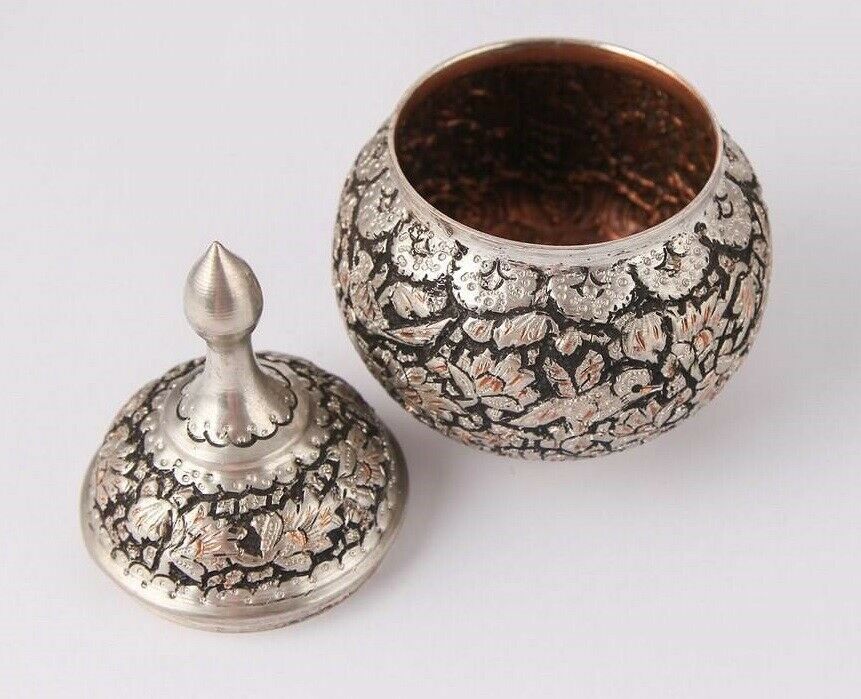 Sucrier persan en cuivre gravé Modèle Jardin