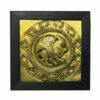 Art encadré en laiton gravé persan – Lion ailé ancien