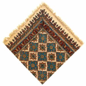 Nappe Persane : Nappe Traditionnelle à Impressions au Bloc Kalamkari d’Ispahan G273
