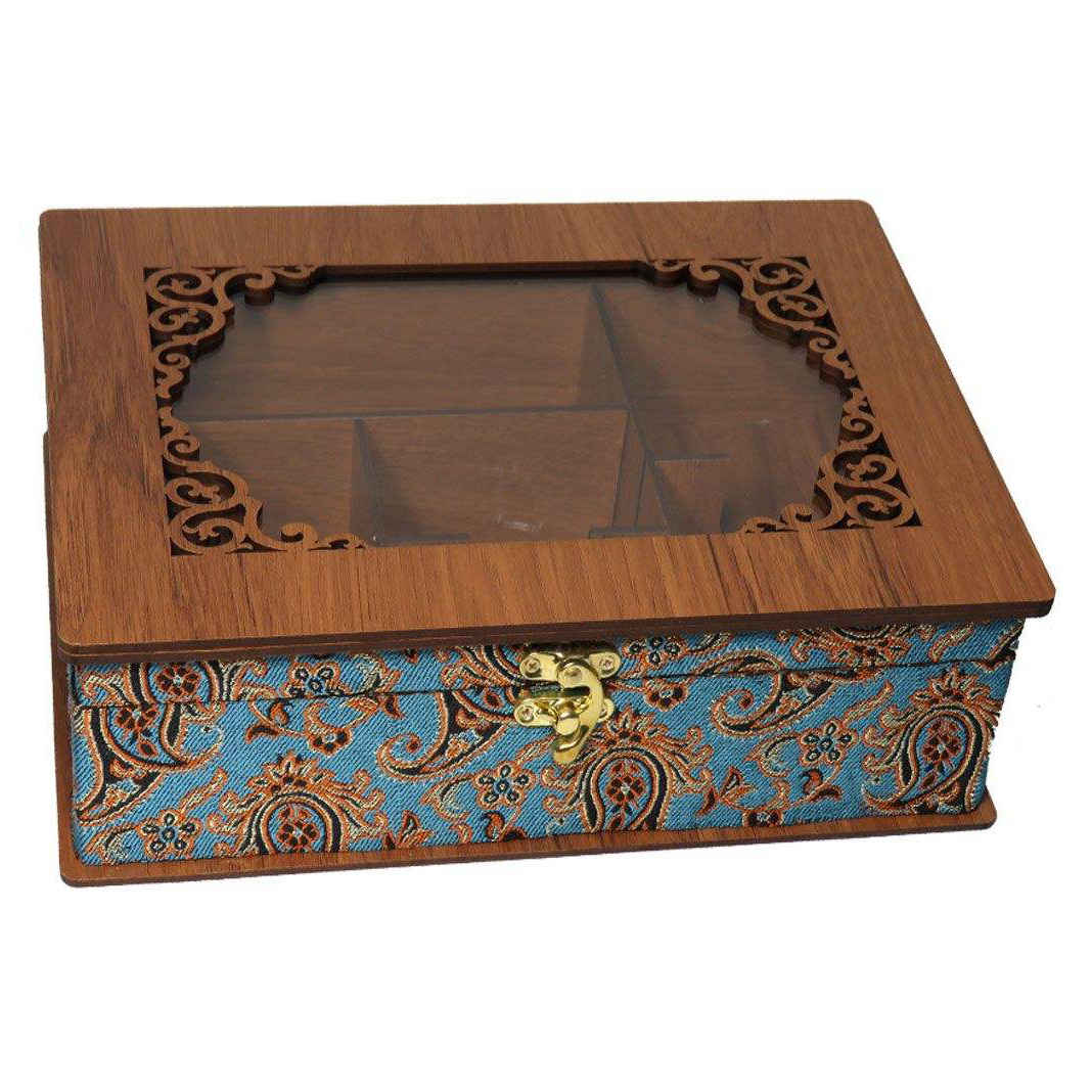 Boîte en bois pour sachets de thé avec coffre Termeh LBL55