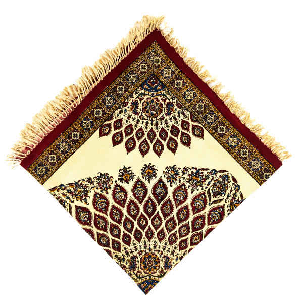 Nappe Persane : Nappe Traditionnelle à Impressions au Bloc Kalamkari d'Ispahan G270
