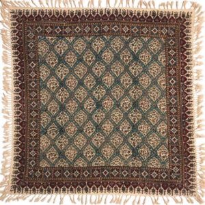 Nappe Persane : Nappe Traditionnelle à Impressions au Bloc Kalamkari d’Ispahan G114