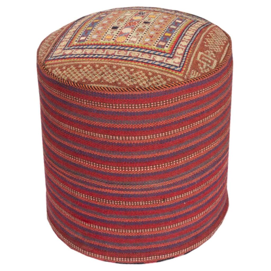 Pouf kilim ottoman authentique d’origine Iran, fait main AP405