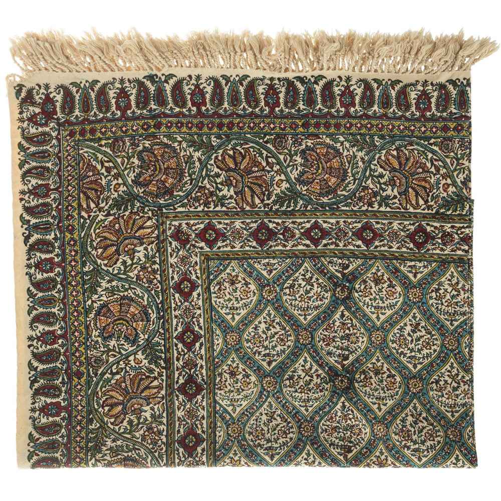 Nappe Persane : Nappe Traditionnelle à Impressions au Bloc Kalamkari d'Ispahan 24