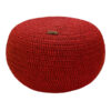 Pouf rond tricoté couleur rouge