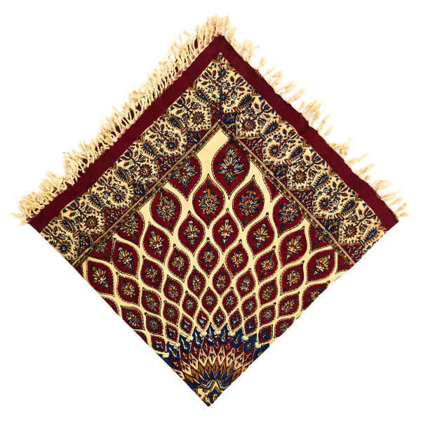 Nappe Persane : Nappe Traditionnelle à Impressions au Bloc Kalamkari d'Ispahan G272