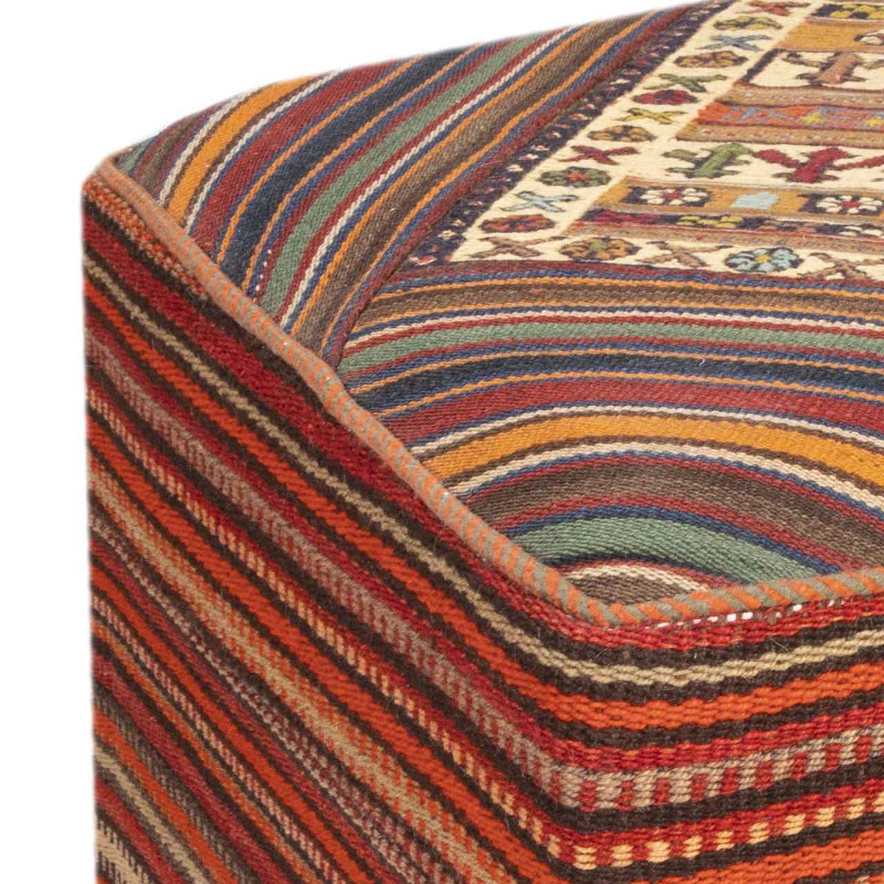 Pouf kilim ottoman authentique d’origine Iran, fait main AP406