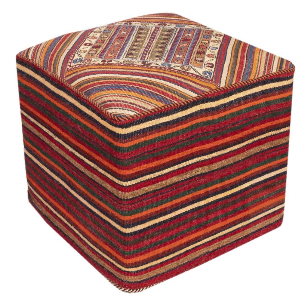 Pouf kilim ottoman d’origine Iran, fait main AP