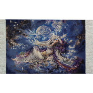 Tapis mural persan fait main de Tabriz représentant la miniature Foroq