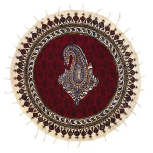 Nappe Persane : Nappe Traditionnelle à Impressions au Bloc Kalamkari d’Ispahan G332