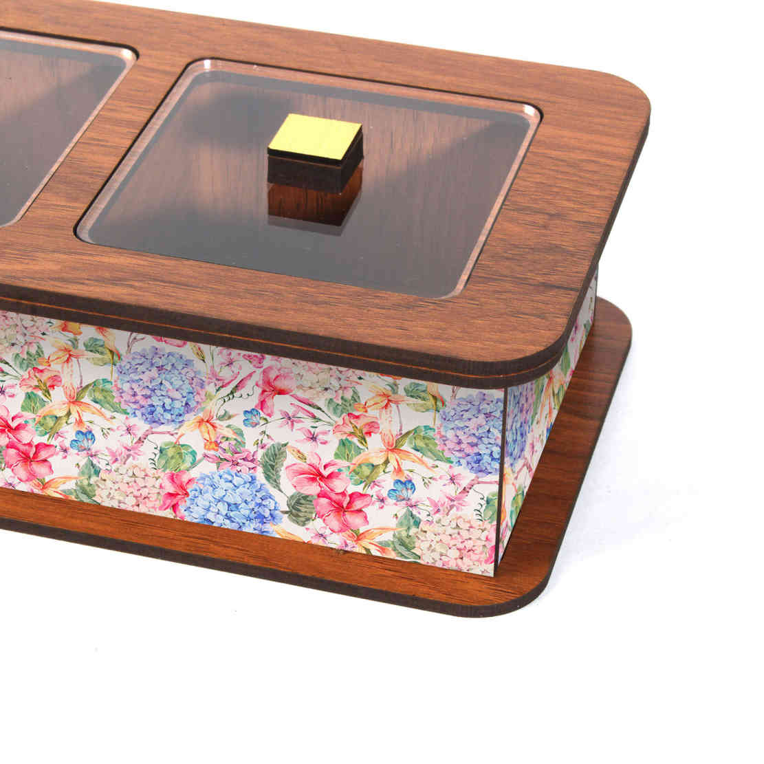 Boîte Organisatrice de Sachets de Thé en Bois avec Coffres 7031