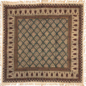 Nappe Persane : Nappe Traditionnelle à Impressions au Bloc Kalamkari d’Ispahan G118