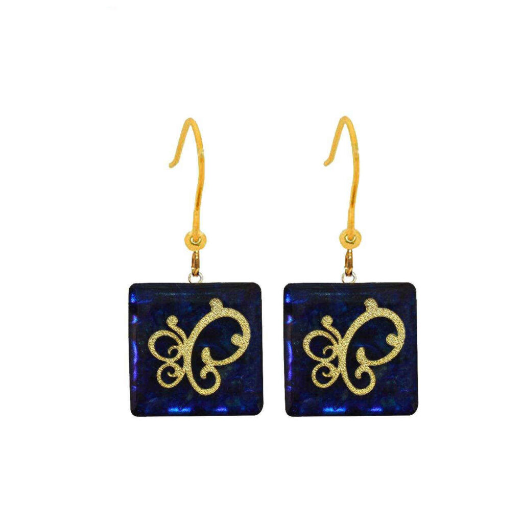 Boucles d'oreilles plaquées or avec motif papillon