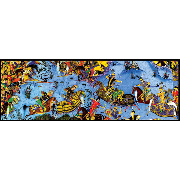 Foulard en soie persane pour femme - Luxe et vibrant Shahnameh Karzar